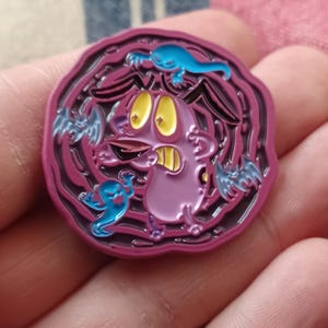 Cowardly Dog Pin - Nostalgic Brooch - Clothing Pin