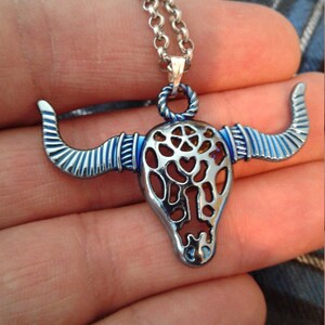 Royal Blue Ox Head Necklace