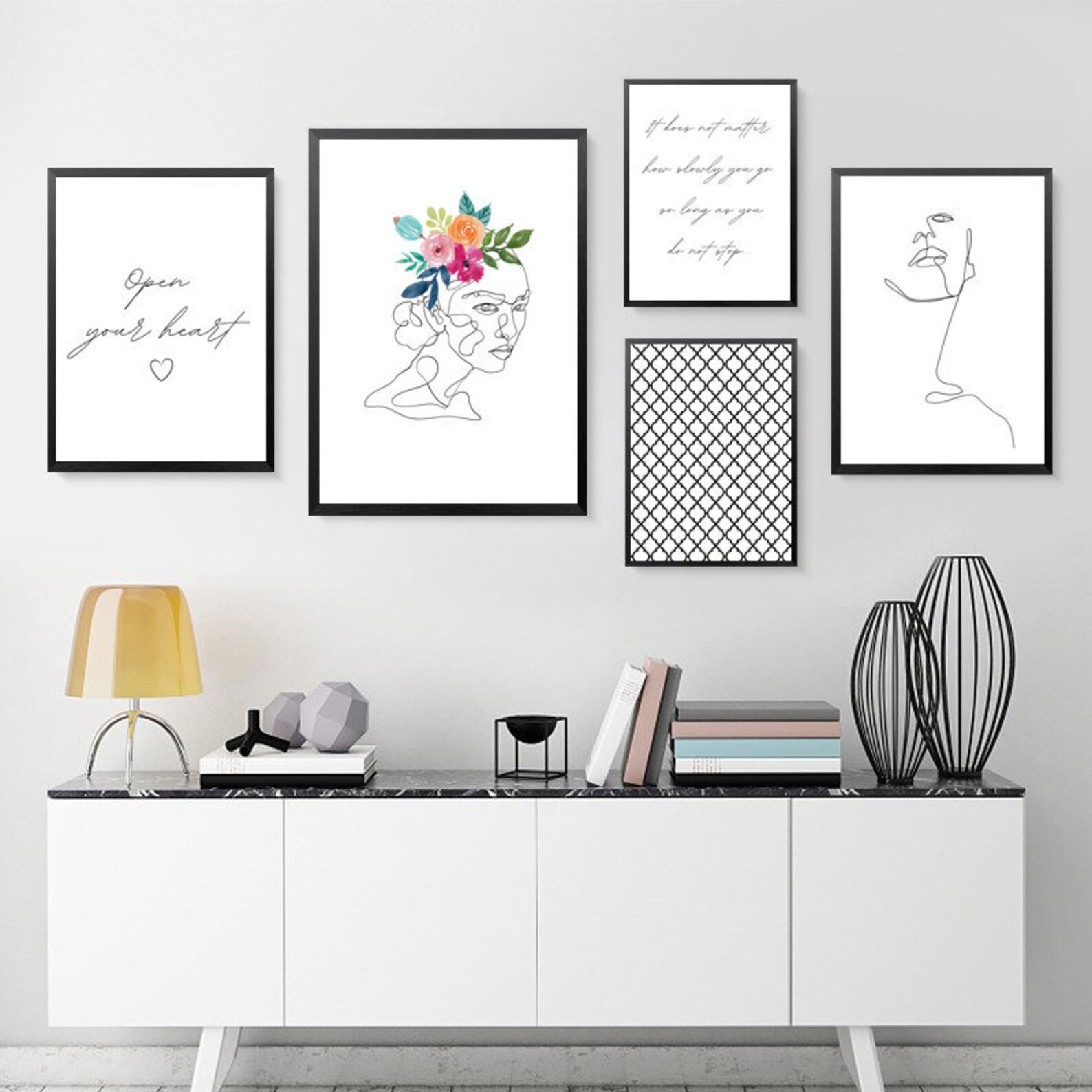 Wall Art Set Quotes Abstract Art Print Printable Wall Art | Etsy