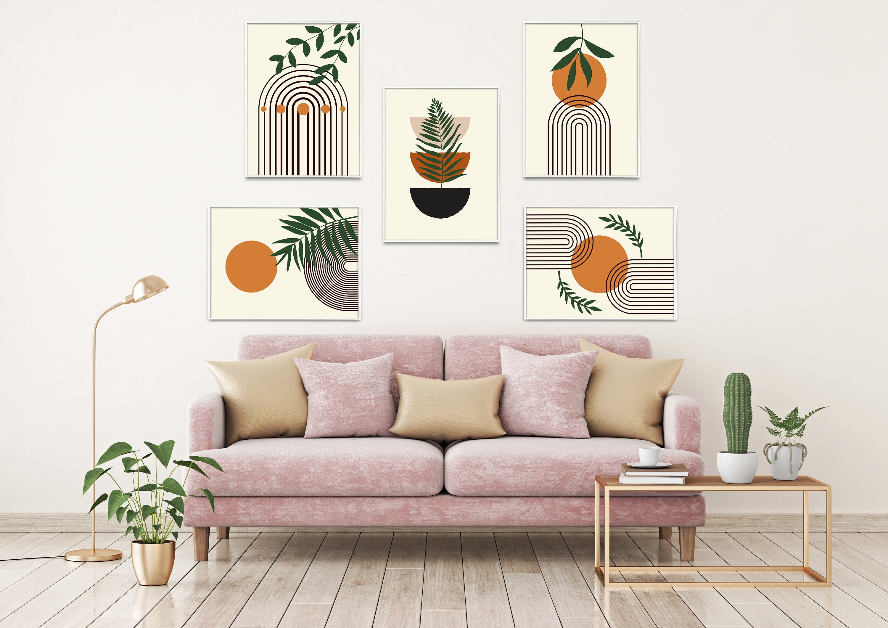 Wohnzimmer Wand Kunstdrucke Galerie Wand Kunst-Set abstrakte | Etsy