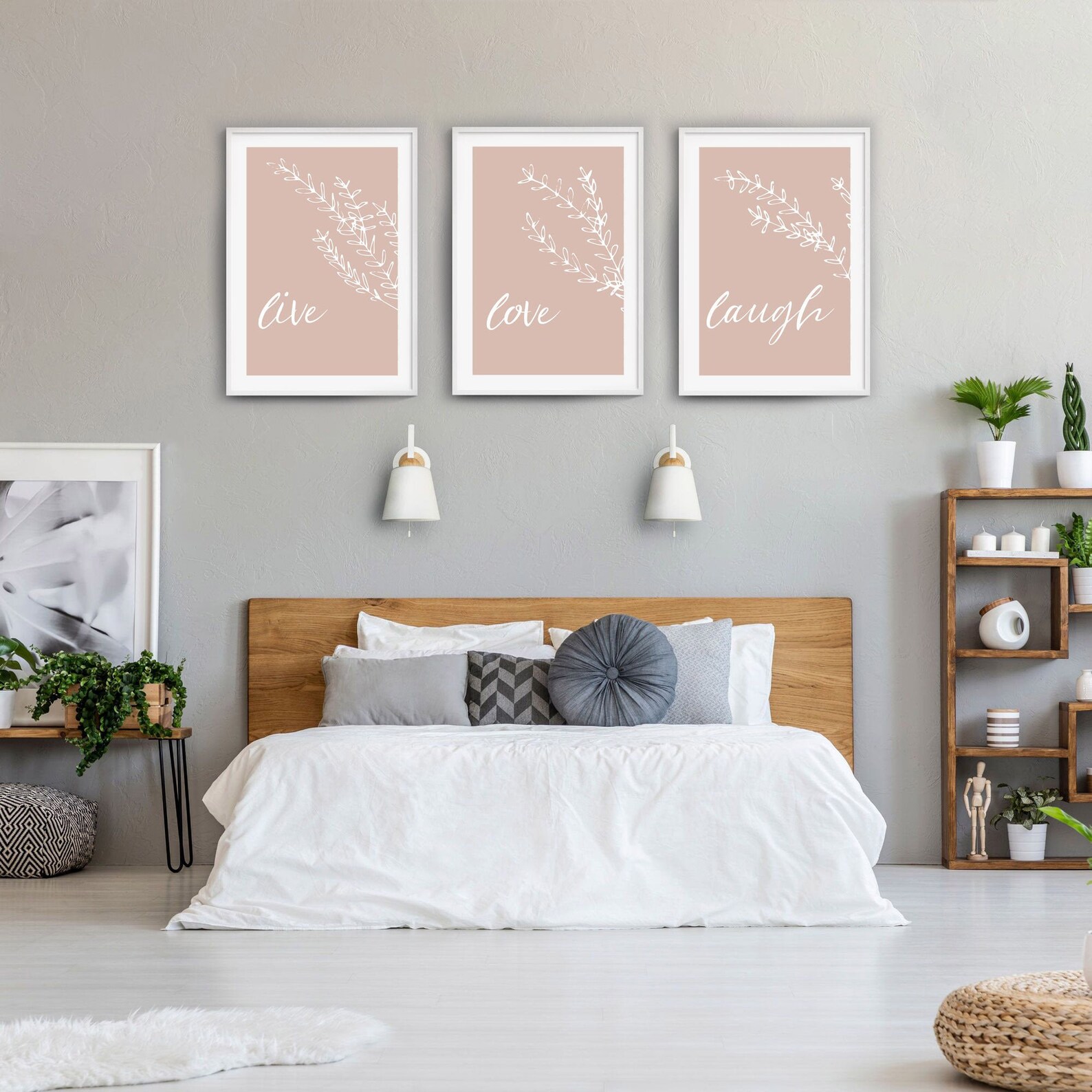 Print Wall Art Above bed decor Gallery Wall Set Live Love Etsy
