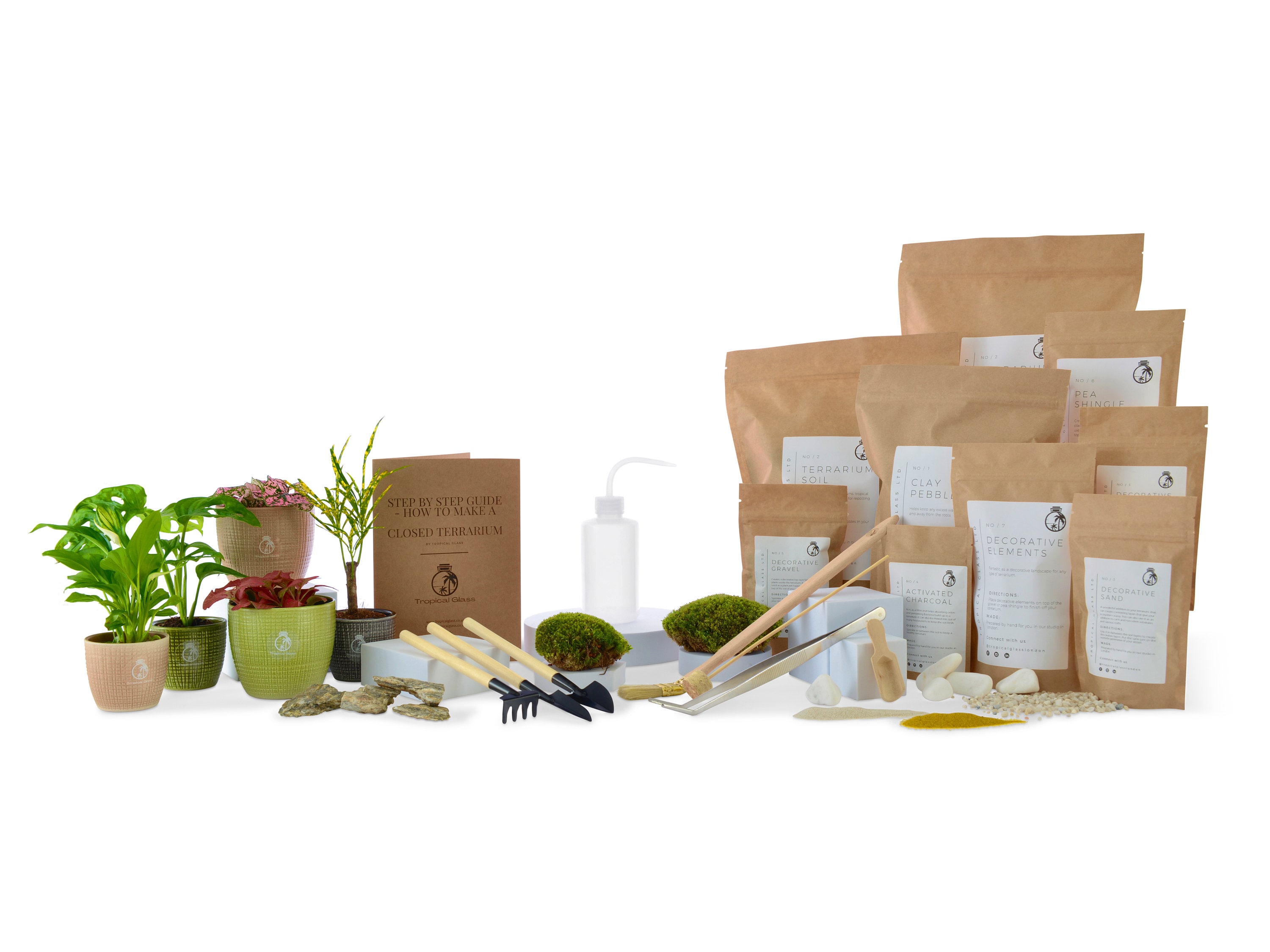 XL DIY Terrarium Starter Kit With Optional 5 Plants and Moss | Closed Terrarium Starter Kit | Gift Idea | Suits Jar 26-36 Cm Diameter - Etsy