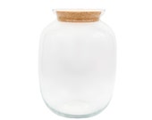 Glass Terrarium 32 cm with Cork Lid Keg Shape Large Vase Jar Mossarium Handblown Terrarium Container Closed Terrarium Vessel
