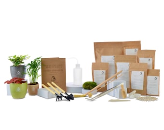 Medium DIY Terrarium Starter Kit with Optional 3 Plants and Moss | Closed Terrarium Starter Kit | Gift Idea | Suits Jar 17- 20cm Diameter