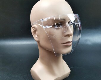 UK Clear Full Face Shield Face Protection Visor Frame Glasses Screens Clear 