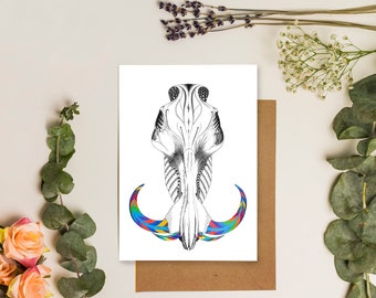 Warthog Skull Greeting Card | African Animal Art Card