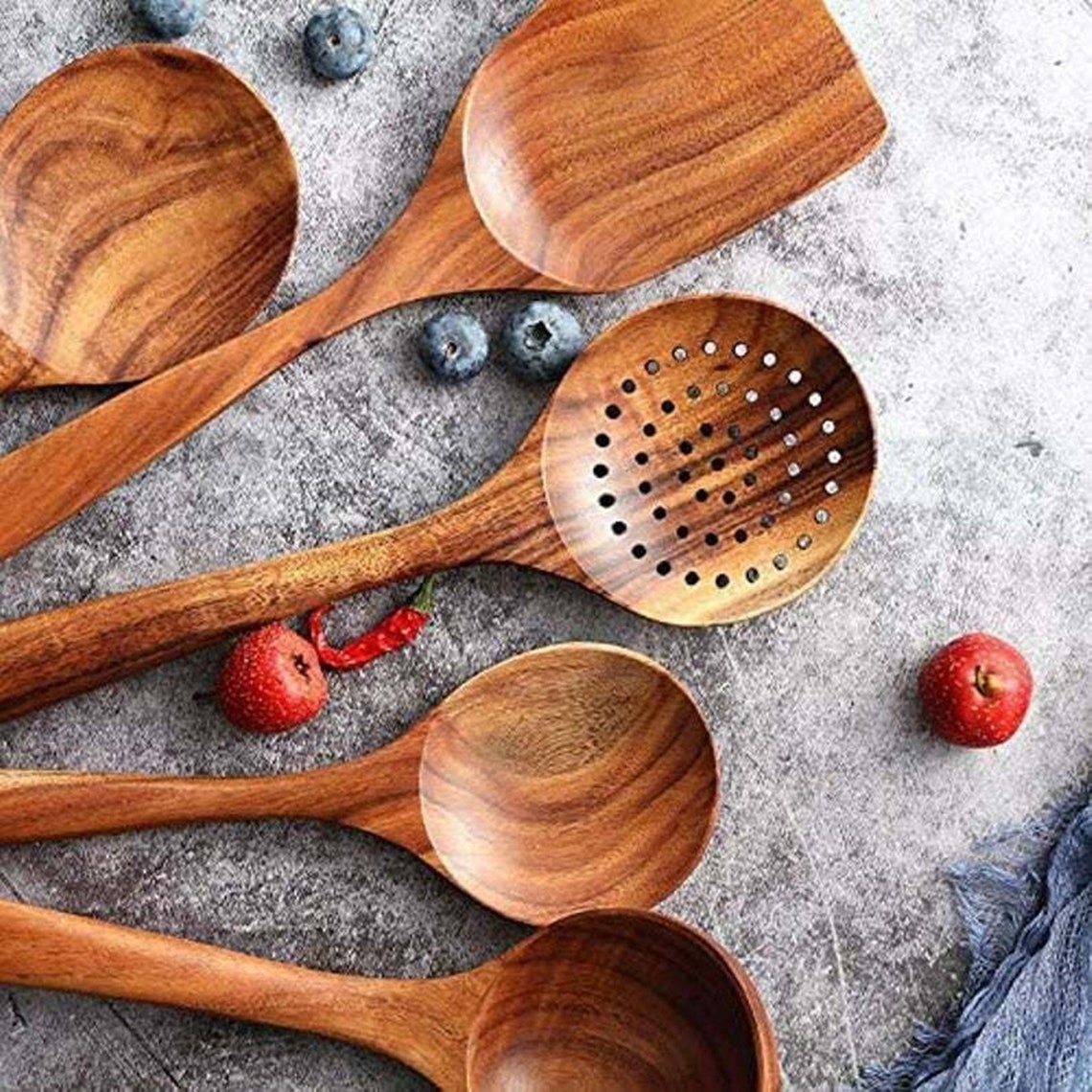Best seller Wooden Kitchen Utensils Wood Cooking Spoons Etsy