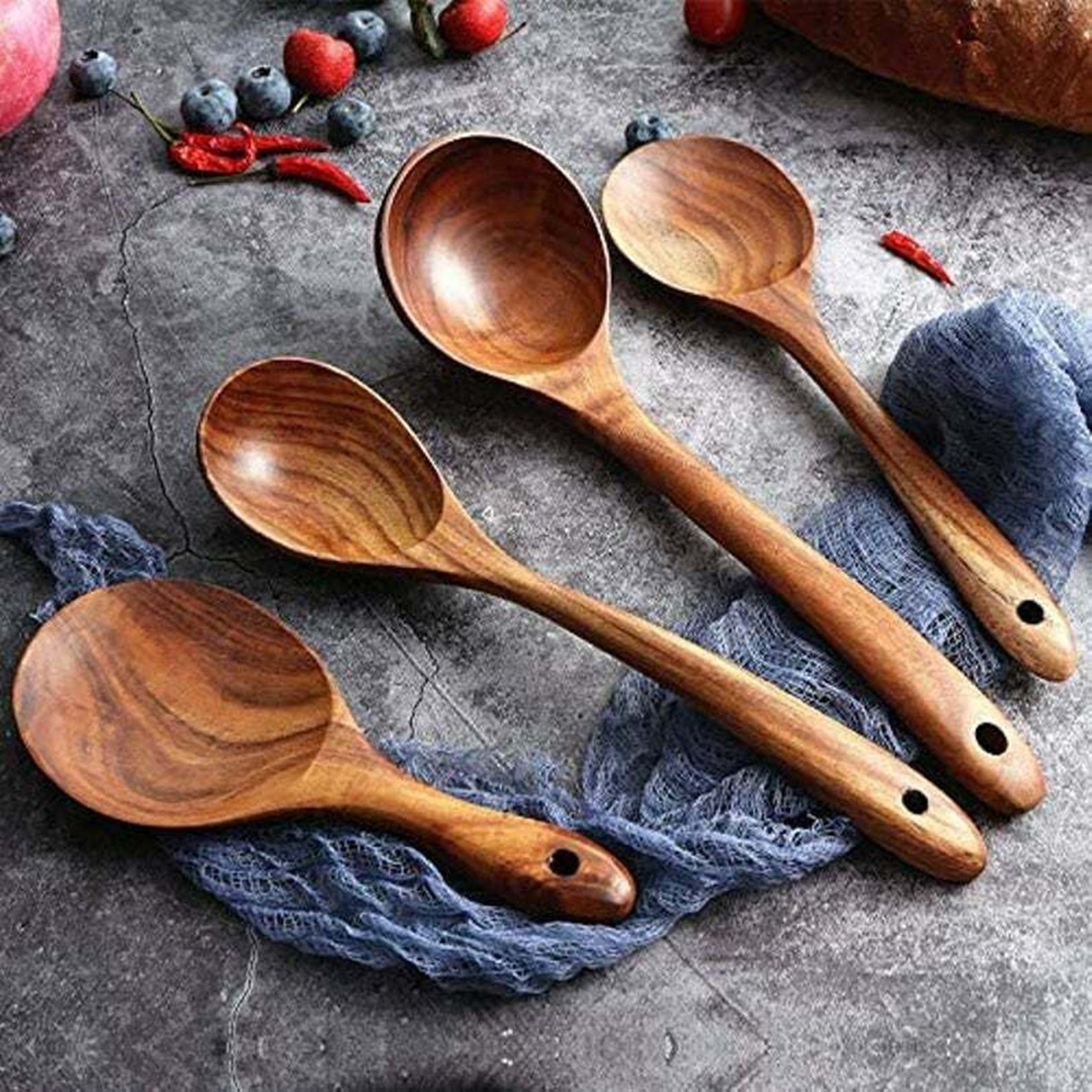 Best seller Wooden Kitchen Utensils Wood Cooking Spoons Etsy