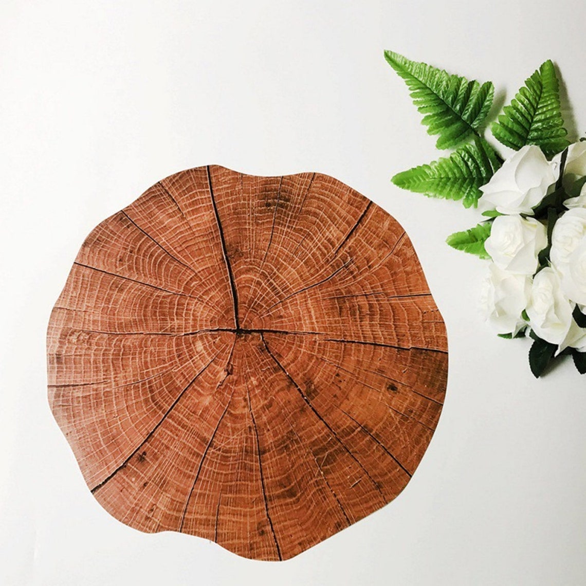 Round Wood Placemat Natural Logs Table Pad Insulation Placemat Etsy