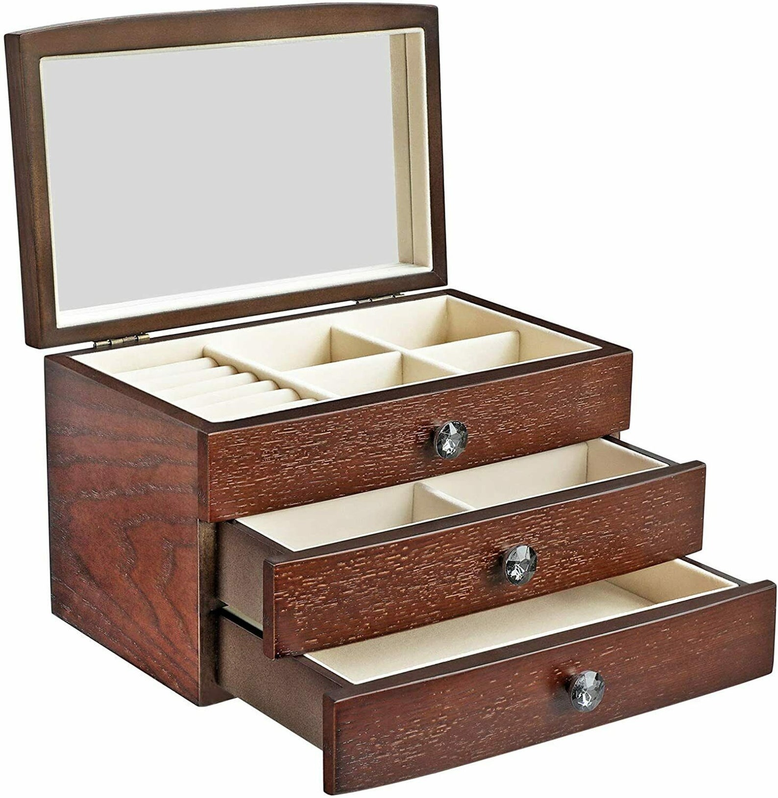 Hot Jewelry Box 3Tier Wooden Jewelry Case Jewelry Organizer Etsy