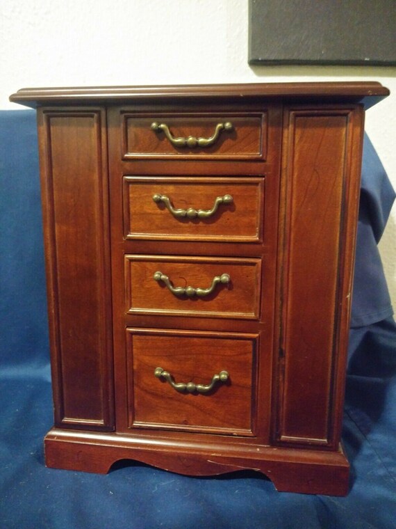 Hot The Bombay Company Vintage Wooden Jewelry Box Chest Etsy
