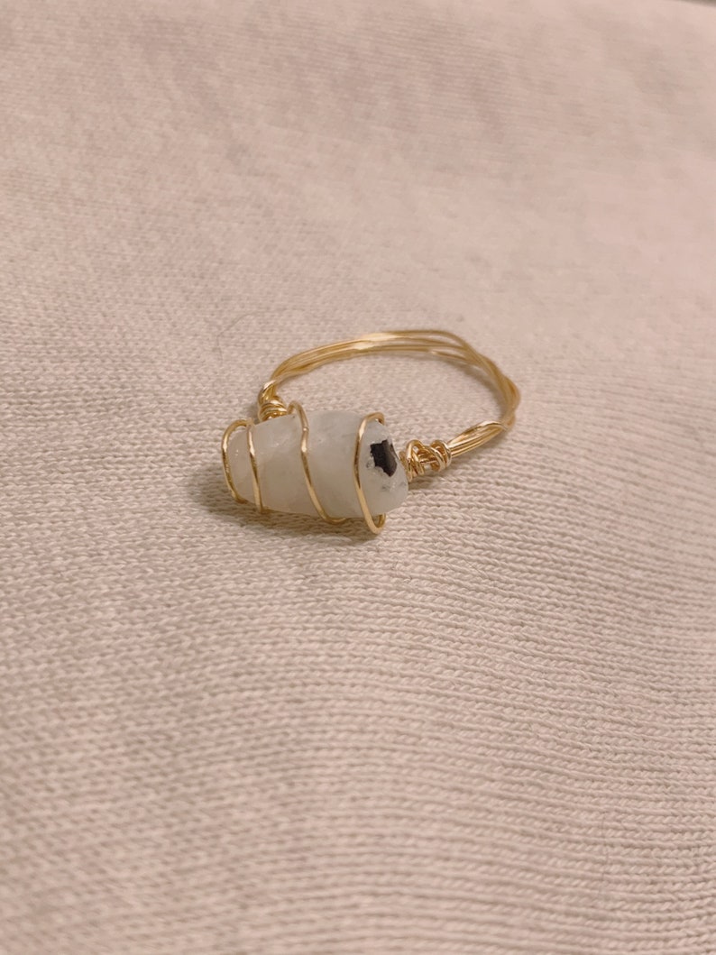 wrapped crystal rings