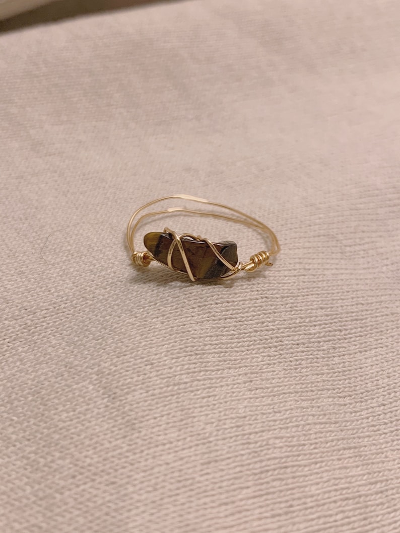 wrapped crystal rings
