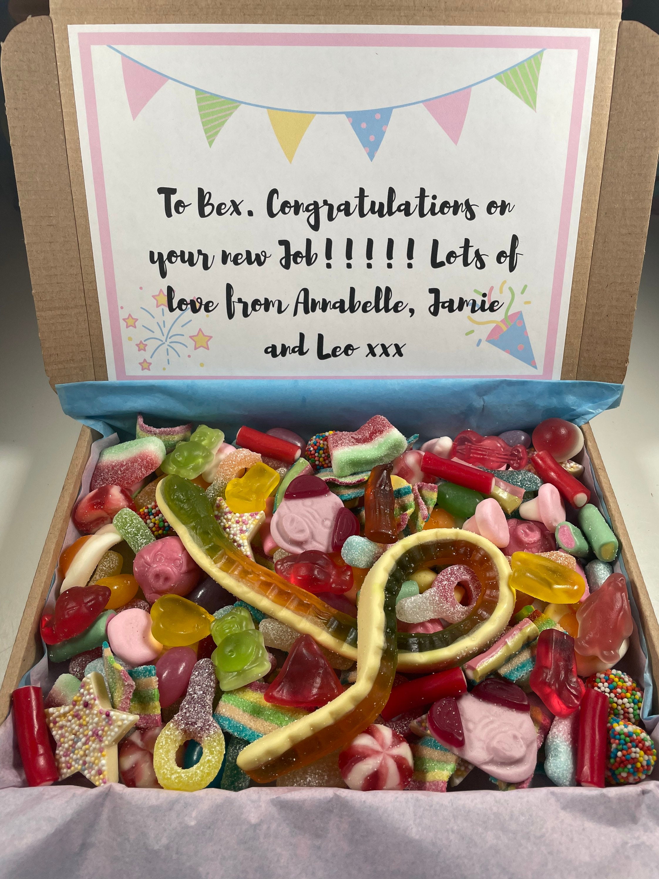 CONGRATULATIONS Sweet Box Pick N Mix Celebration Well Done New Job