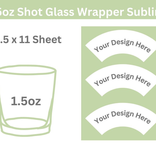 Sublimation Shot Glass Template Etsy
