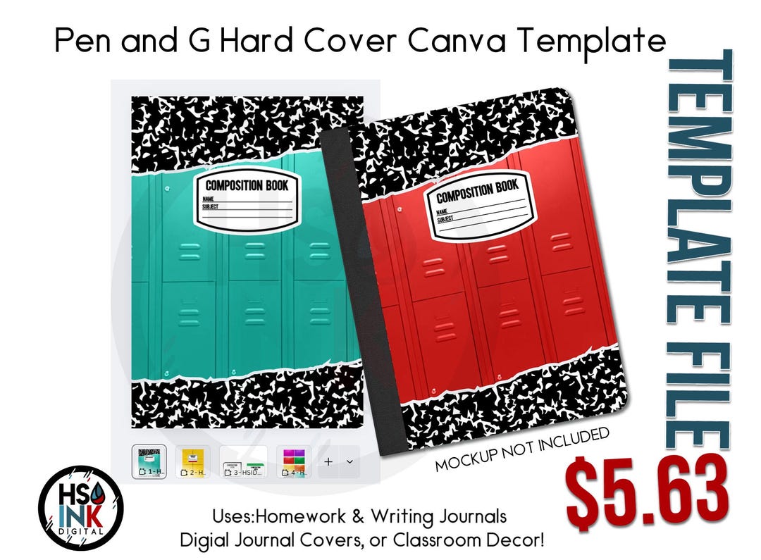 Editable Canva Notebook Cover Template | Wally World Pen & G ...