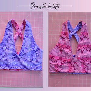 Reversible Seamless Sporty Plunge Bralette PDF Sewing Pattern 