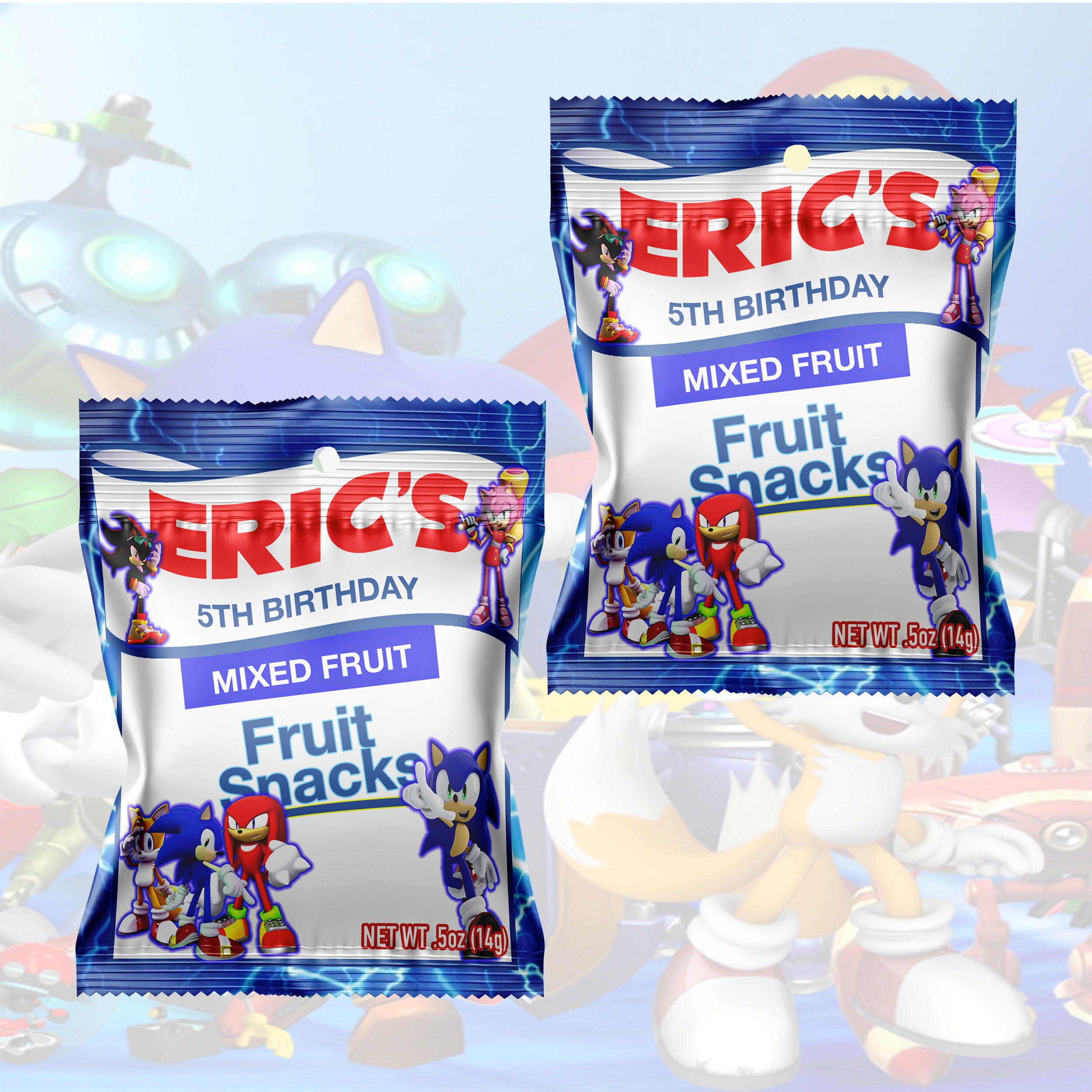 Sonic the Hedgehog Inspired Fruit Snacks Sonic & Tails Etsy