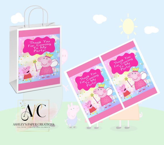 Peppa Pig Labels Peppa Pig Gift Bags Labels Étiquettes Etsy France