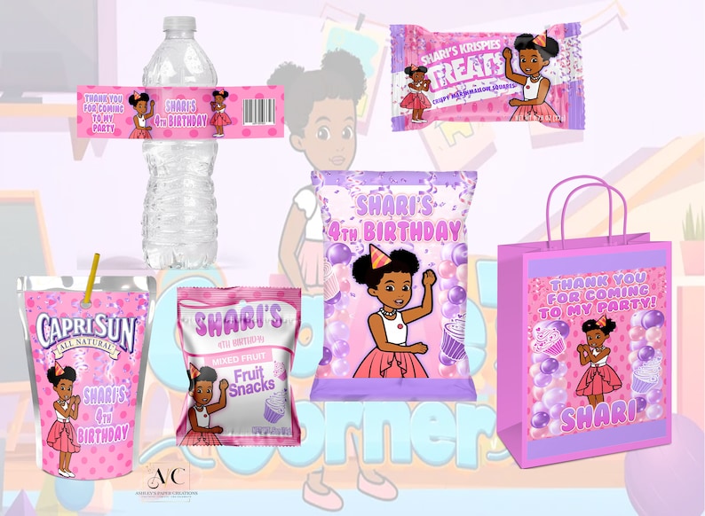 Gracie Corner Party Pack Gracie Corner Birthday Labels Etsy