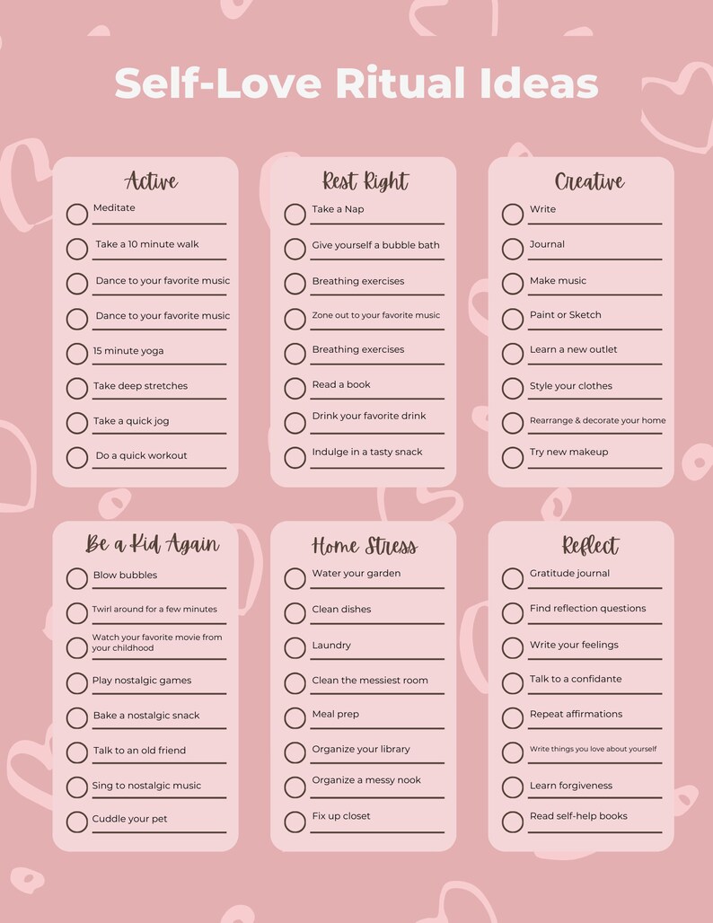 Mental Health Planner Checklist for Mental Health, Self-love, Gratitude ...