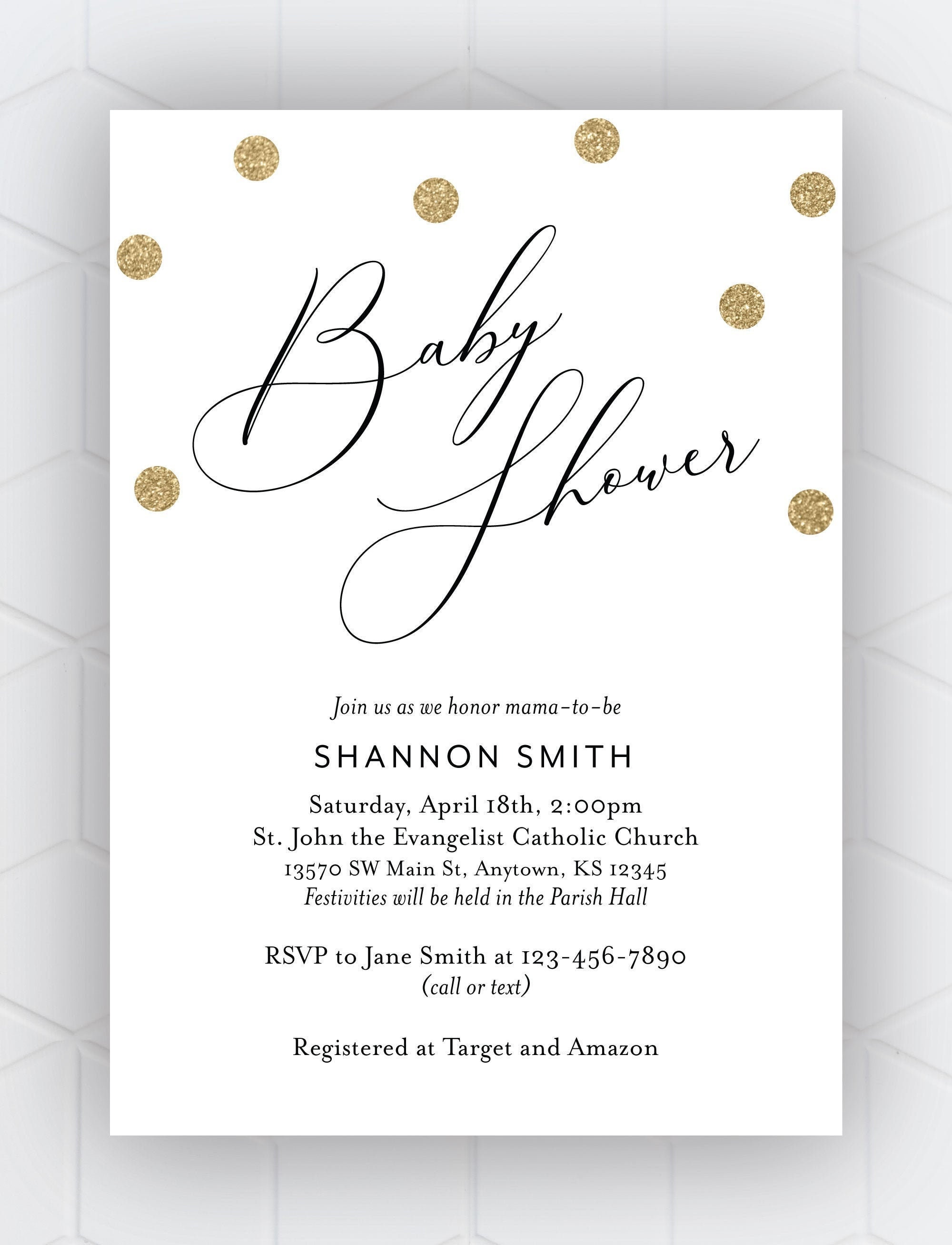 Modern Baby Shower Invitation, Printable Baby Shower Invitation, Custom ...