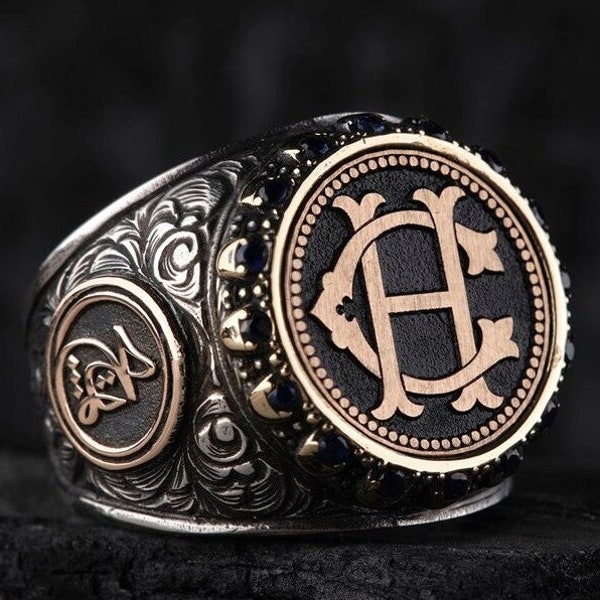 Mens Monogram Ring Etsy