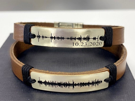 Personalized Leather Bracelet Fathers Day Gift for Him