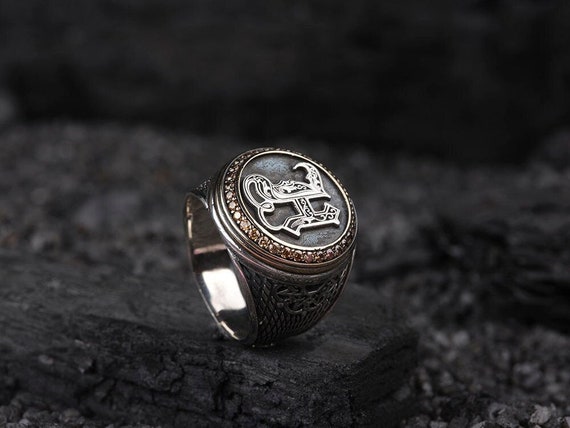 Mens Sterling Silver Monogram Square Signet Ring By Hurleyburley man |  notonthehighstreet.com