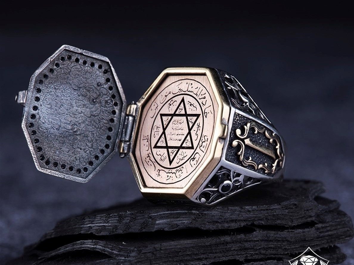 Seal of Solomon Ring for Men King Solomon Silver Ring Etsy