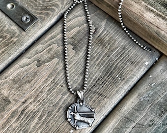 Sterling Silver Sagittarius Amulet Necklace: Zodiac Birthday Gift