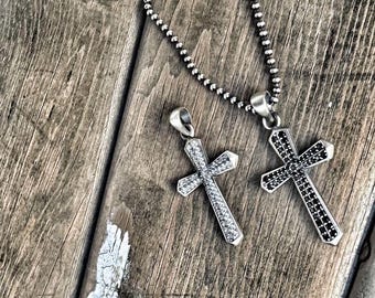 Sterling Silver Crucifix Necklace • Gothic Faith Jewelry, Men's Christian Gift