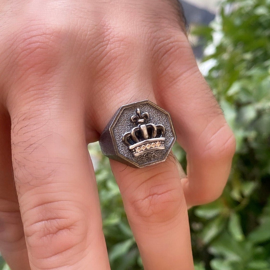 Crown Ring Men, Royal King Crown Ring, Mens Crown Ring, Men