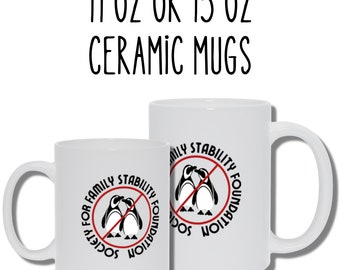 Society For Family Stability Foundation Penguin Marriage Mug Parks & Recreation Fanart Ceramic Coffee Wedding