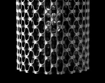 Pendant Light, Mesh Cutout 3D Printed Accent Lamp Shade, Modern Industrial Style, Ambient Lighting