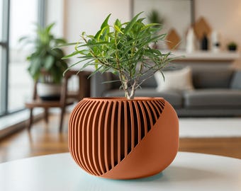 The Narvo Planter – 3D Printed Textured Planter with Drainage – Eco-Friendly Recycled Plastic – 2&quot;, 3&quot;, 4&quot; Sizes