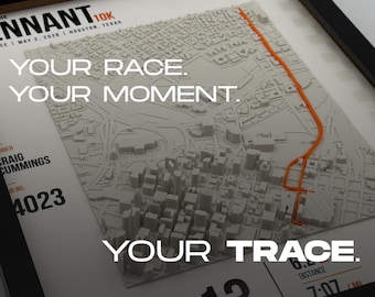 Personalized 3D Race Map | Custom Running Route Wall Art | GPX Map