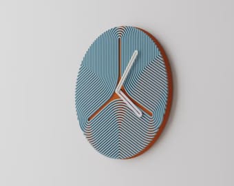 Modern Art Deco Wall Clock, Two-Tone Minimalist Home Decor