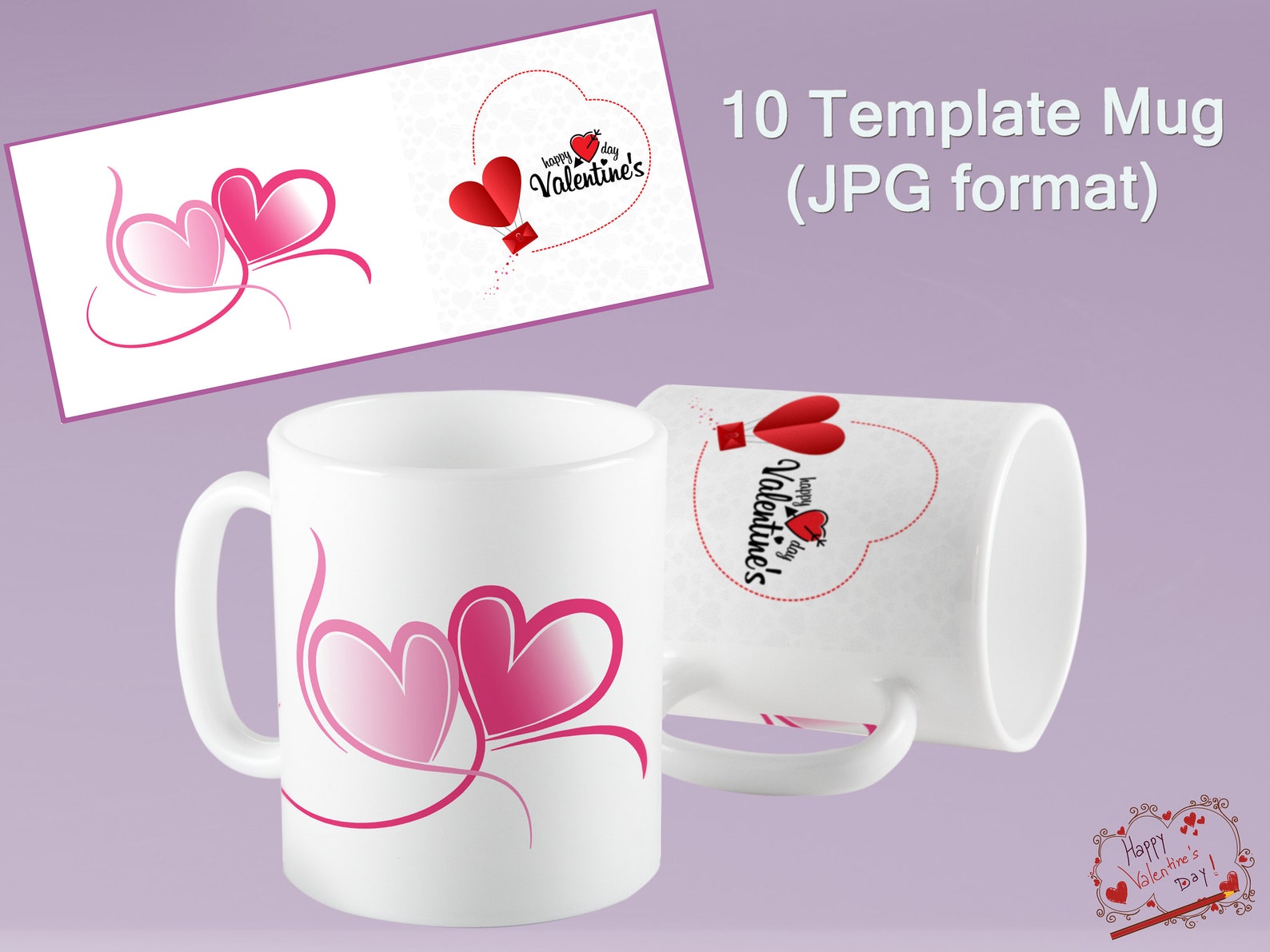 10 Template Mug VALENTINES DAY Designs for Sublimation Etsy