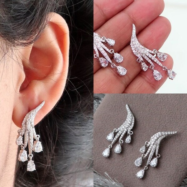 Fake Diamond Earrings Etsy