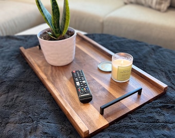 Ottoman tray table / Walnut serving tray