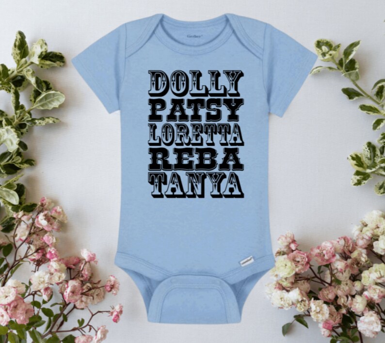 Baby Shower Gift Dolly Patsy Loretta Reba Tanya Onesie Country Music Bodysuit Baby Birthday Gift Unisex Kids Clothing