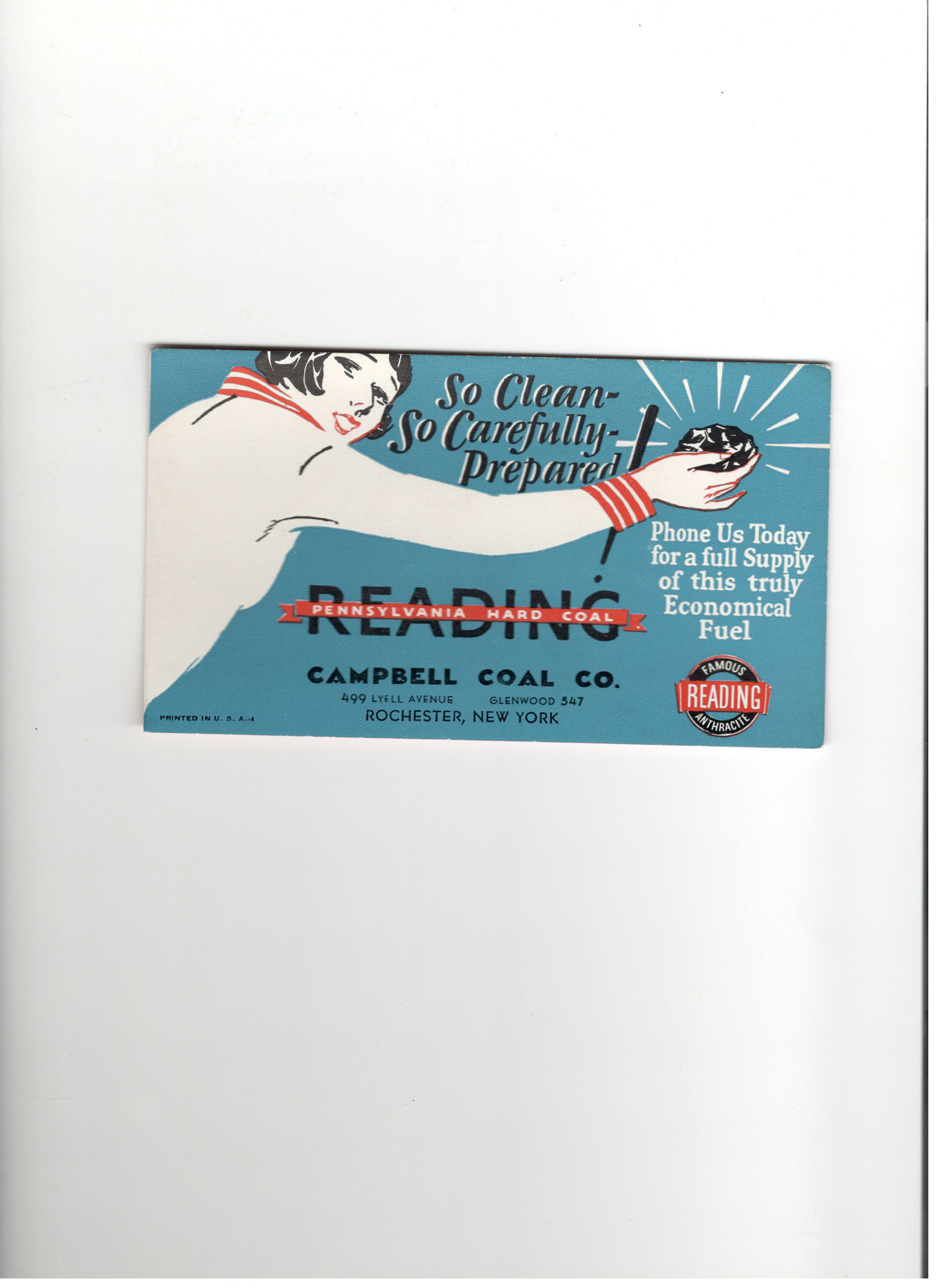 Six Different Campbell Coal Company Advertising Ink Blotters Etsy