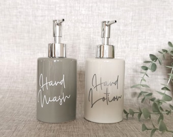 Personalised Ceramic Soap Dispenser / Customised Hand Wash, Hand Lotion or Dish Soap Bottles /Bathroom & Kitchen Accessories