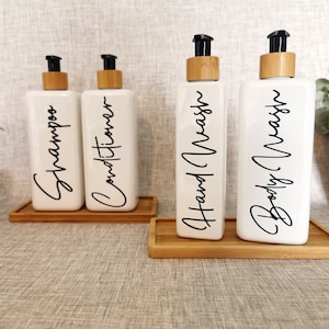 Personalised White Square Soap Dispenser / Customised Hand Wash, Hand Lotion or Dish Soap Bottles /Bathroom & Kitchen Accessories