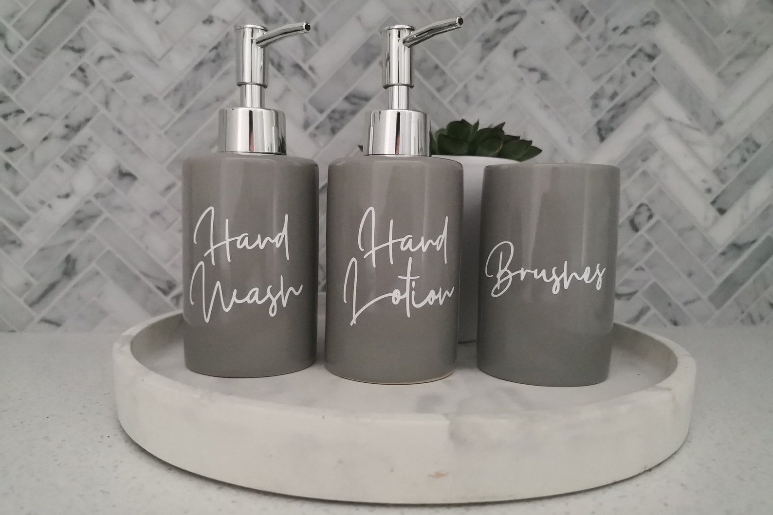 Personalised Ceramic Soap Dispenser / Customised Hand Wash, Hand Lotion or Dish Soap Bottles