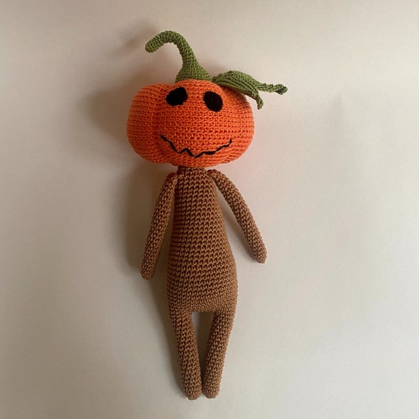 Delight Your Child with a Funny Rotating Head Pumpkin Doll! Crochet Pattern for Halloween Fun!