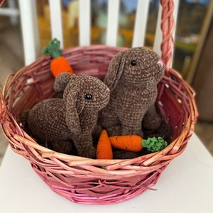 Schema coniglietto all'uncinetto 3 in 1 / Schema coniglietto grande, coniglietto piccolo, carote all'uncinetto / Schema coniglio e carota amigurumi PDF stampabile in inglese