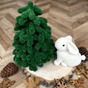 Crochet Bunny Under the Christmas Tree Pattern - Holiday Decor for Crochet Lovers of All Skill Levels