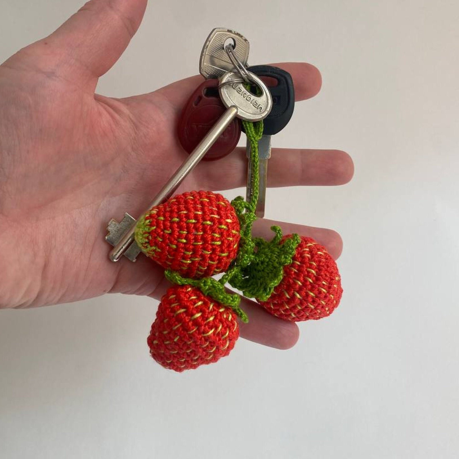 Crochet Strawberry Keychain Pattern Easy Strawberry Etsy